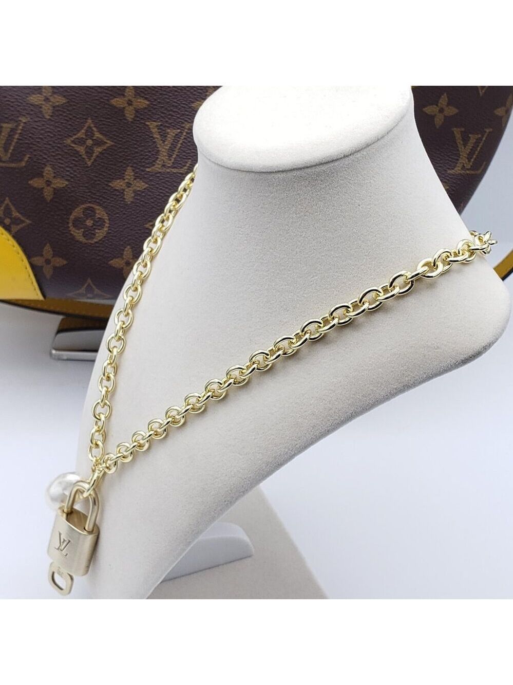 Authentic Louis Vuitton Gold Padlock w/unbranded 16k Gold Plated Stainless Steel - Picture 10 of 16